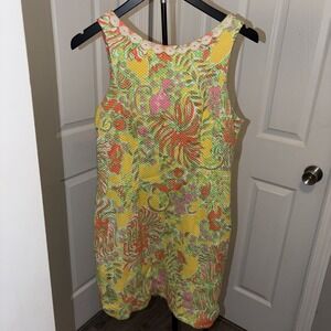 LILLY PULITZER Target Happy Place Shift Dress Sz 10 Pineapple Zip Resort EUC HTF